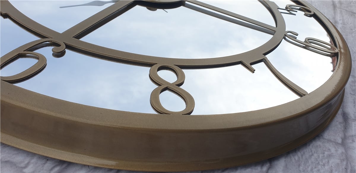 Markakanvas Metal  AYNALI Duvar Saati  ( Çap 50 cm -Çap 80 cm )