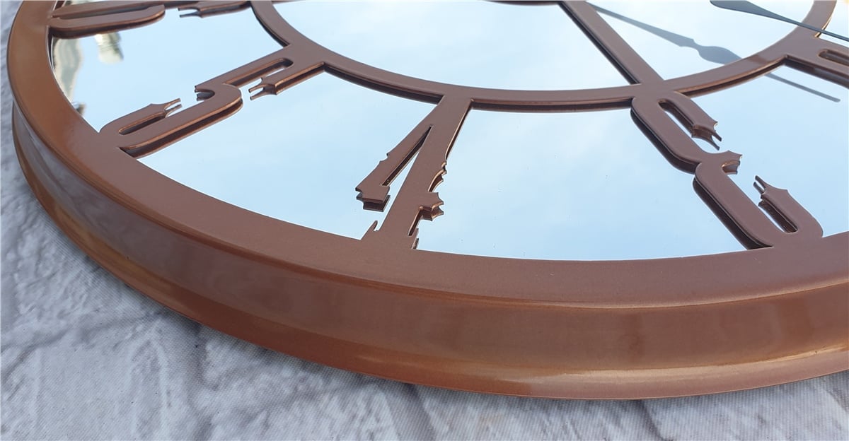 Markakanvas Metal  AYNALI Duvar Saati  ( Çap 50 cm -Çap 80 cm )
