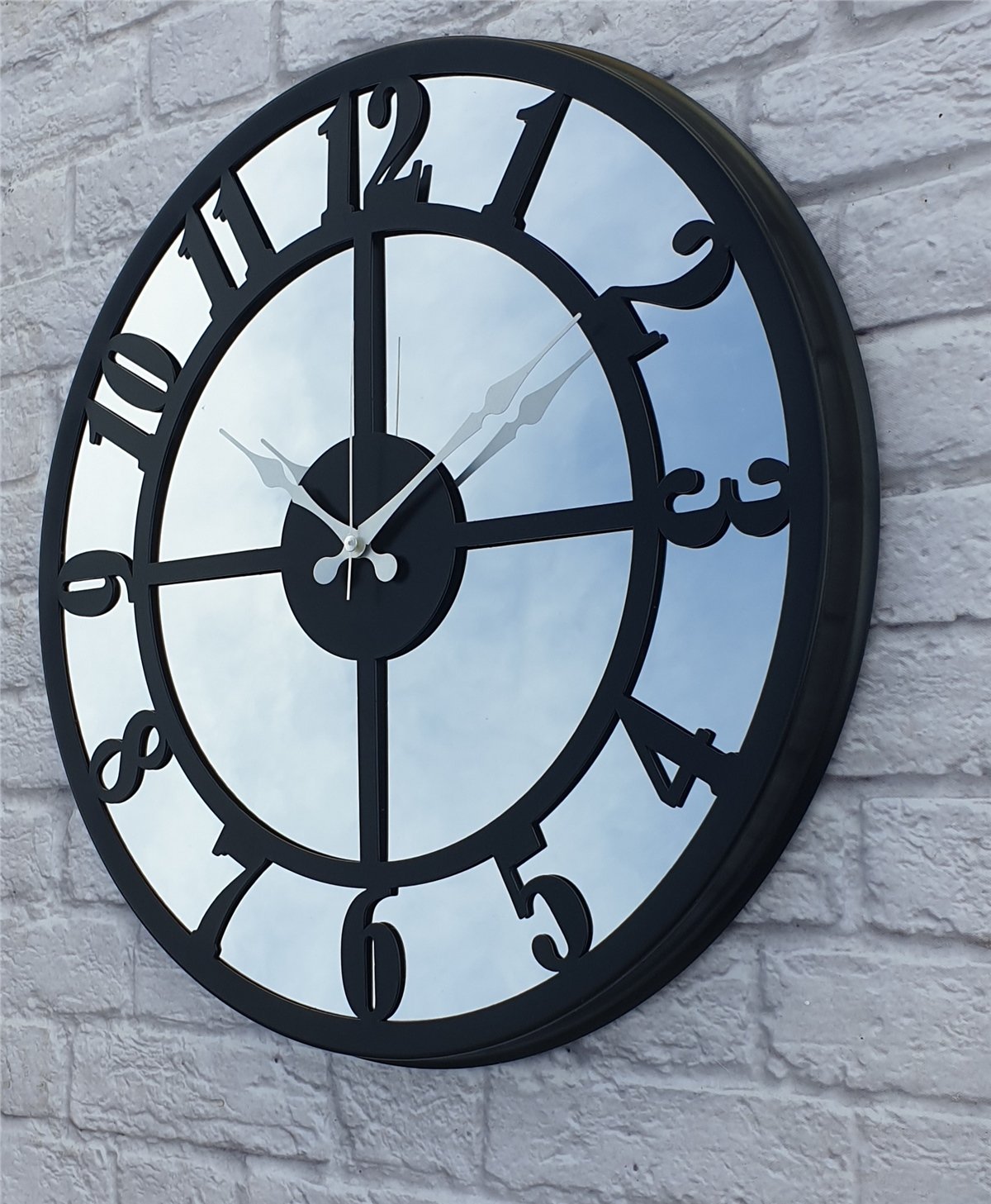 Markakanvas Metal  AYNALI Duvar Saati  ( Çap 50 cm -Çap 80 cm )