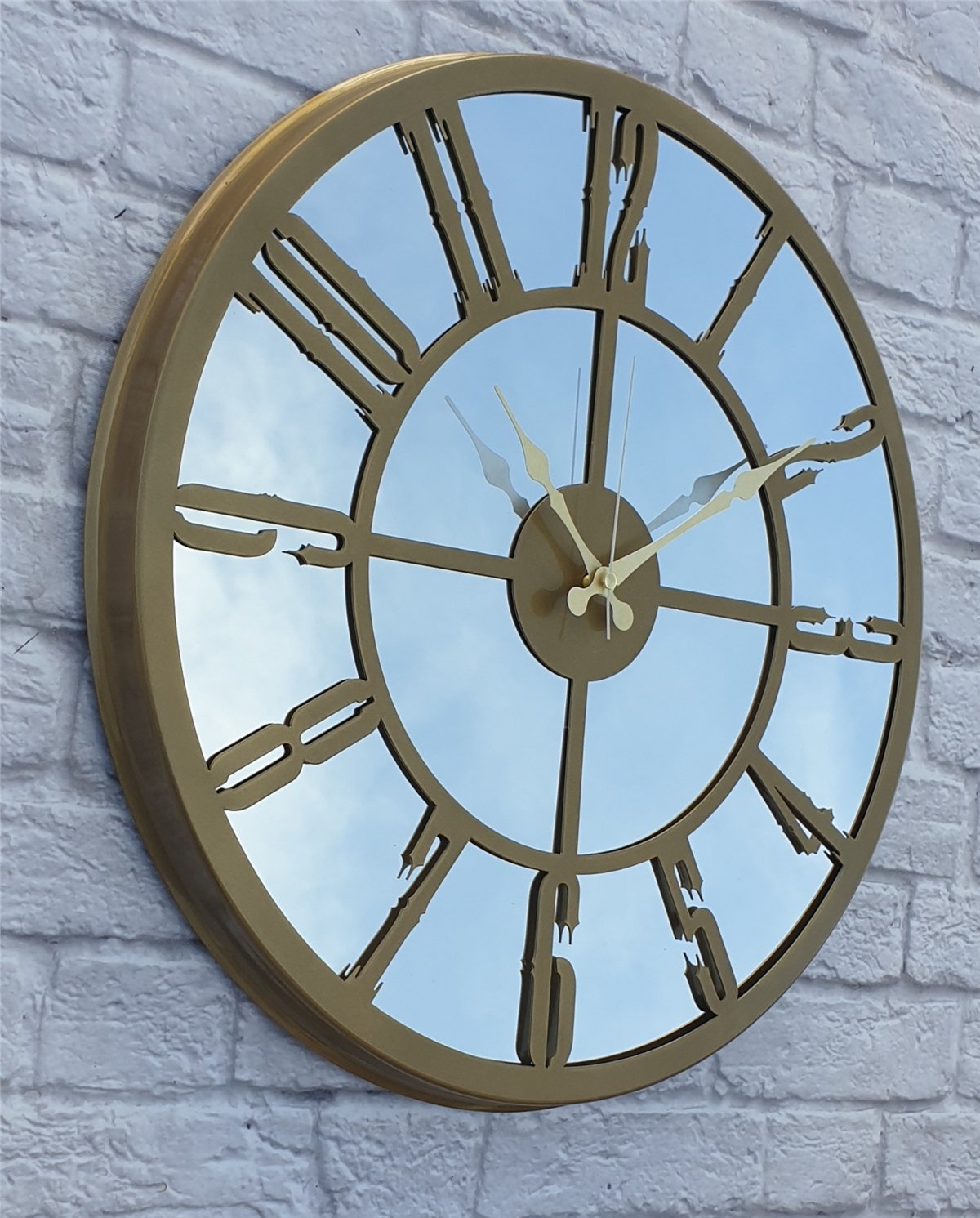 Markakanvas Metal  AYNALI Duvar Saati  ( Çap 50 cm -Çap 80 cm )