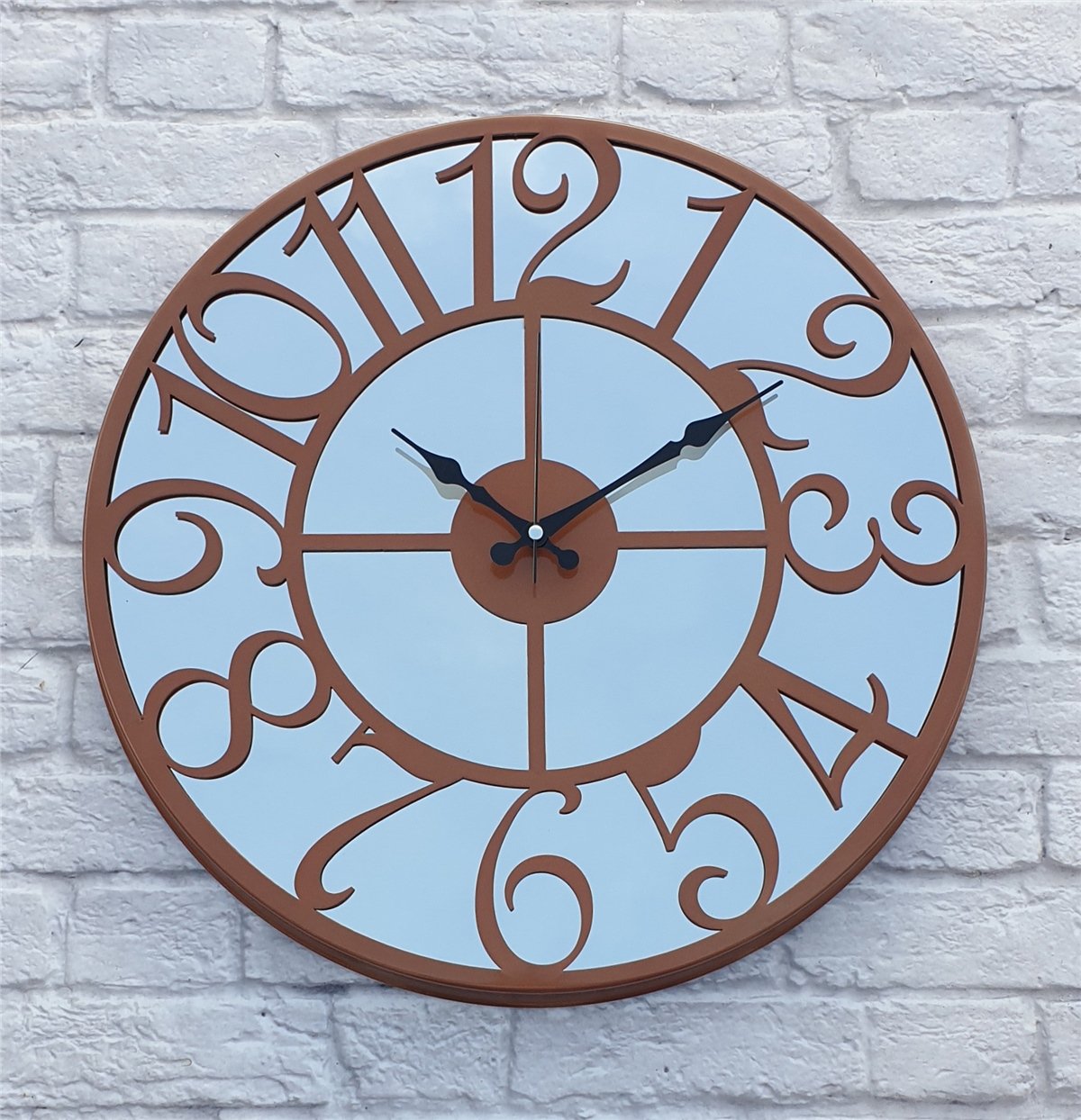 Markakanvas Metal  AYNALI Duvar Saati  ( Çap 50 cm -Çap 80 cm )