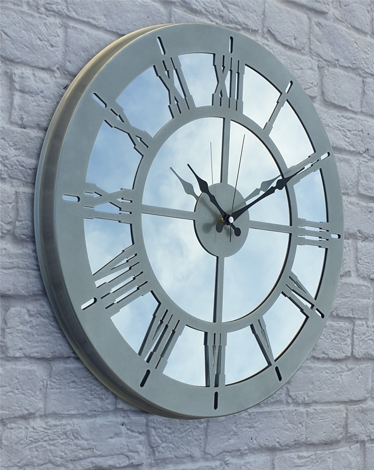 Markakanvas Metal  AYNALI Duvar Saati  ( Çap 50 cm -Çap 80 cm )