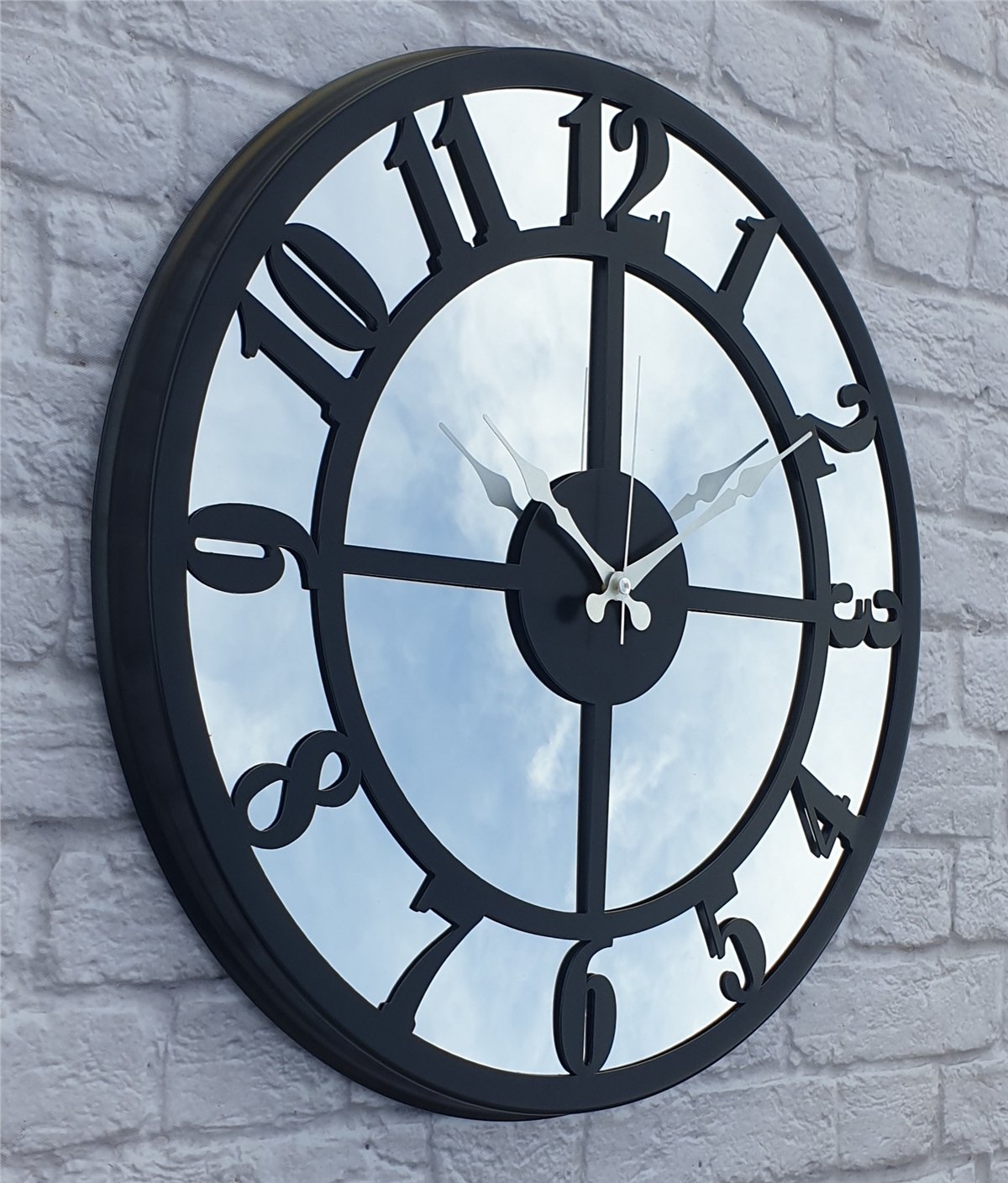 Markakanvas Metal  AYNALI Duvar Saati  ( Çap 50 cm -Çap 80 cm )