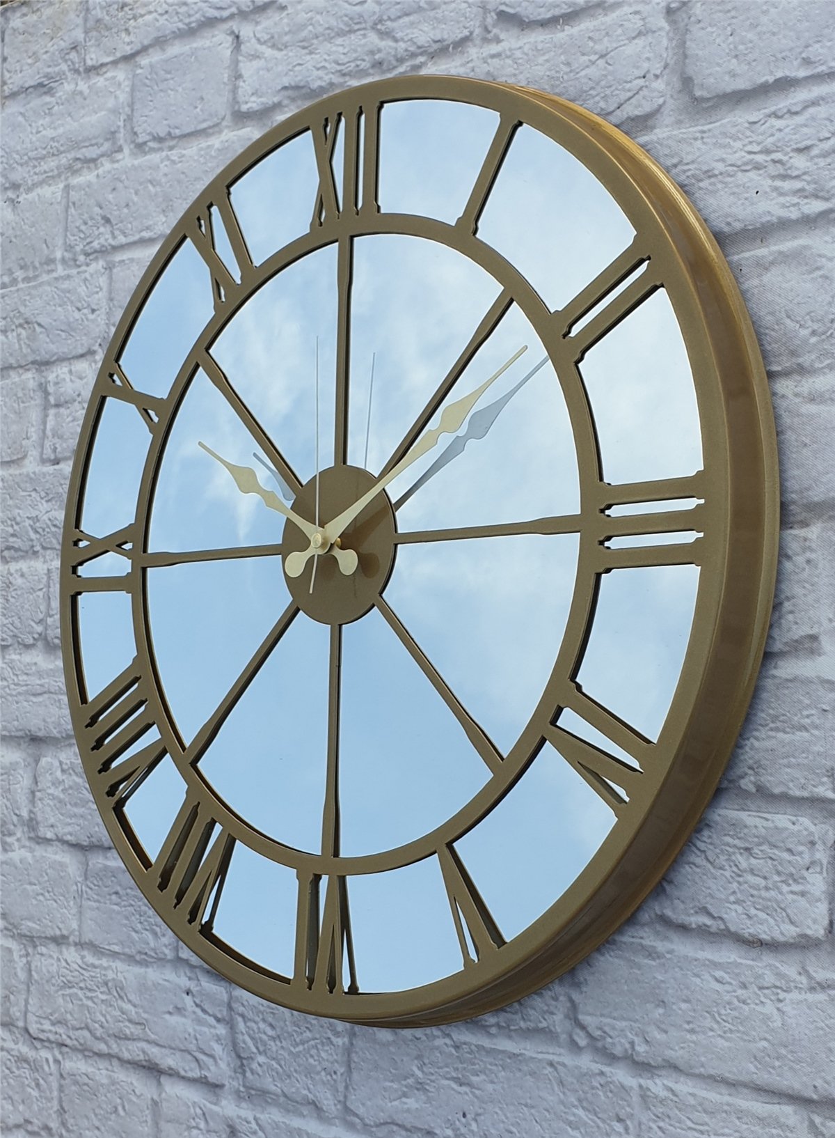 Markakanvas Metal  AYNALI Duvar Saati  ( Çap 50 cm -Çap 80 cm )