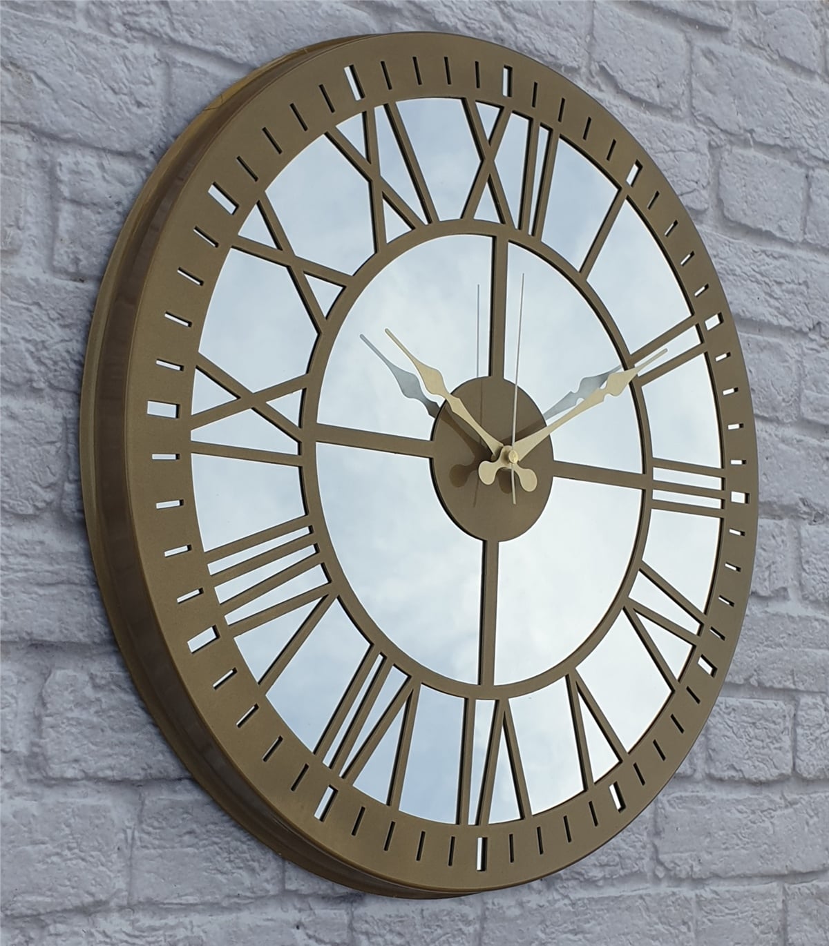 Markakanvas Metal  AYNALI Duvar Saati  ( Çap 50 cm -Çap 80 cm )