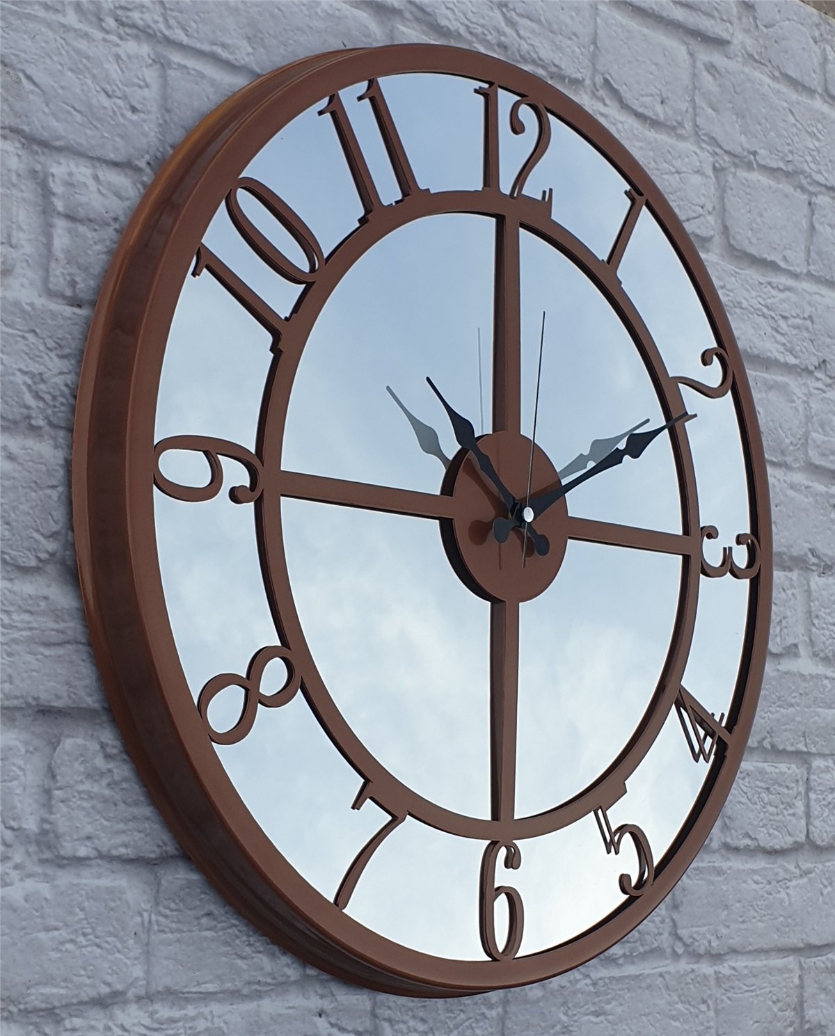 Markakanvas Metal  AYNALI Duvar Saati  ( Çap 50 cm -Çap 80 cm )