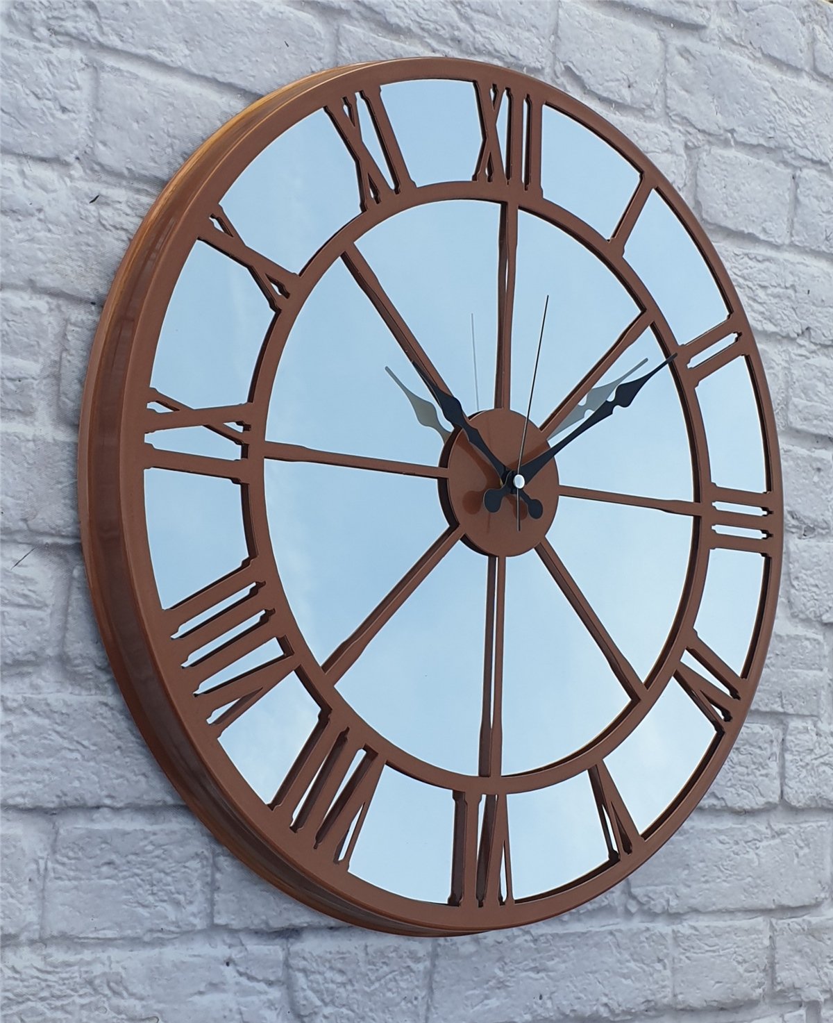 Markakanvas Metal  AYNALI Duvar Saati  ( Çap 50 cm -Çap 80 cm )