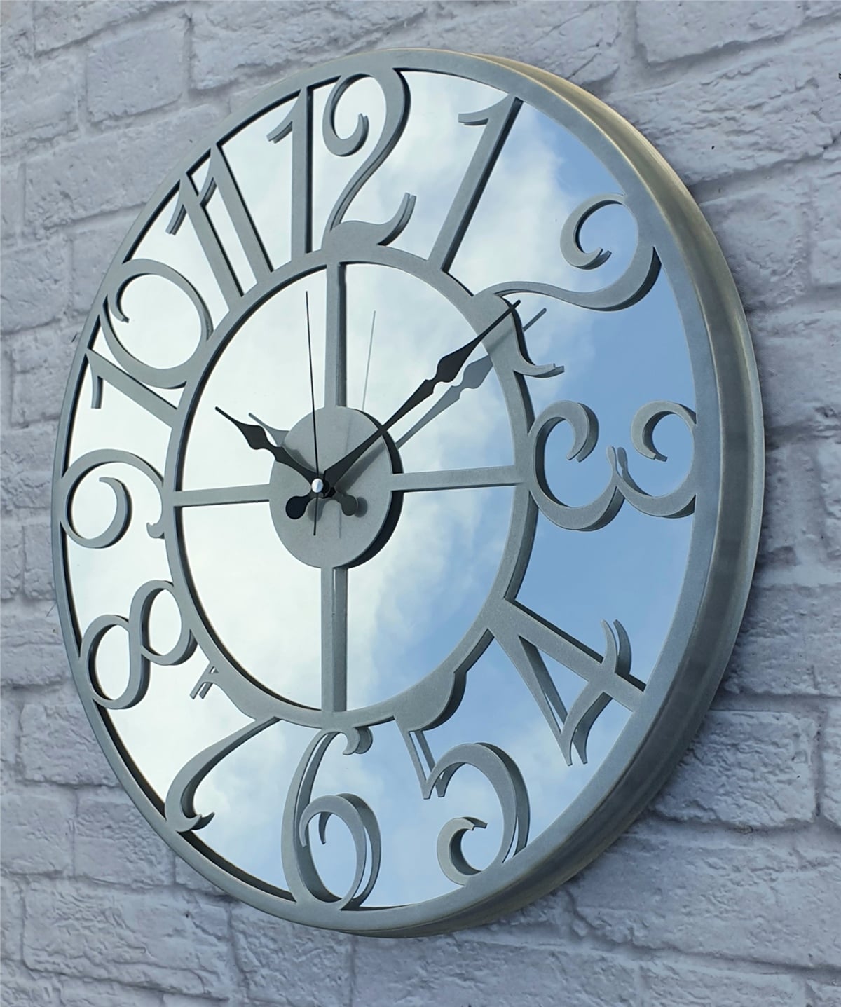 Markakanvas Metal  AYNALI Duvar Saati  ( Çap 50 cm -Çap 80 cm )