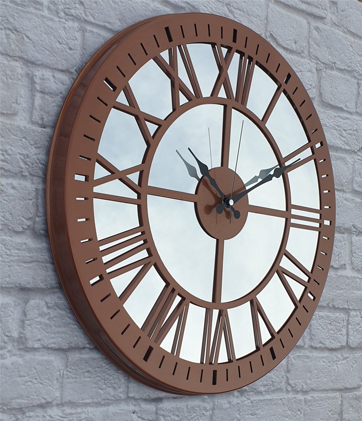 Markakanvas Metal  AYNALI Duvar Saati  ( Çap 50 cm -Çap 80 cm )