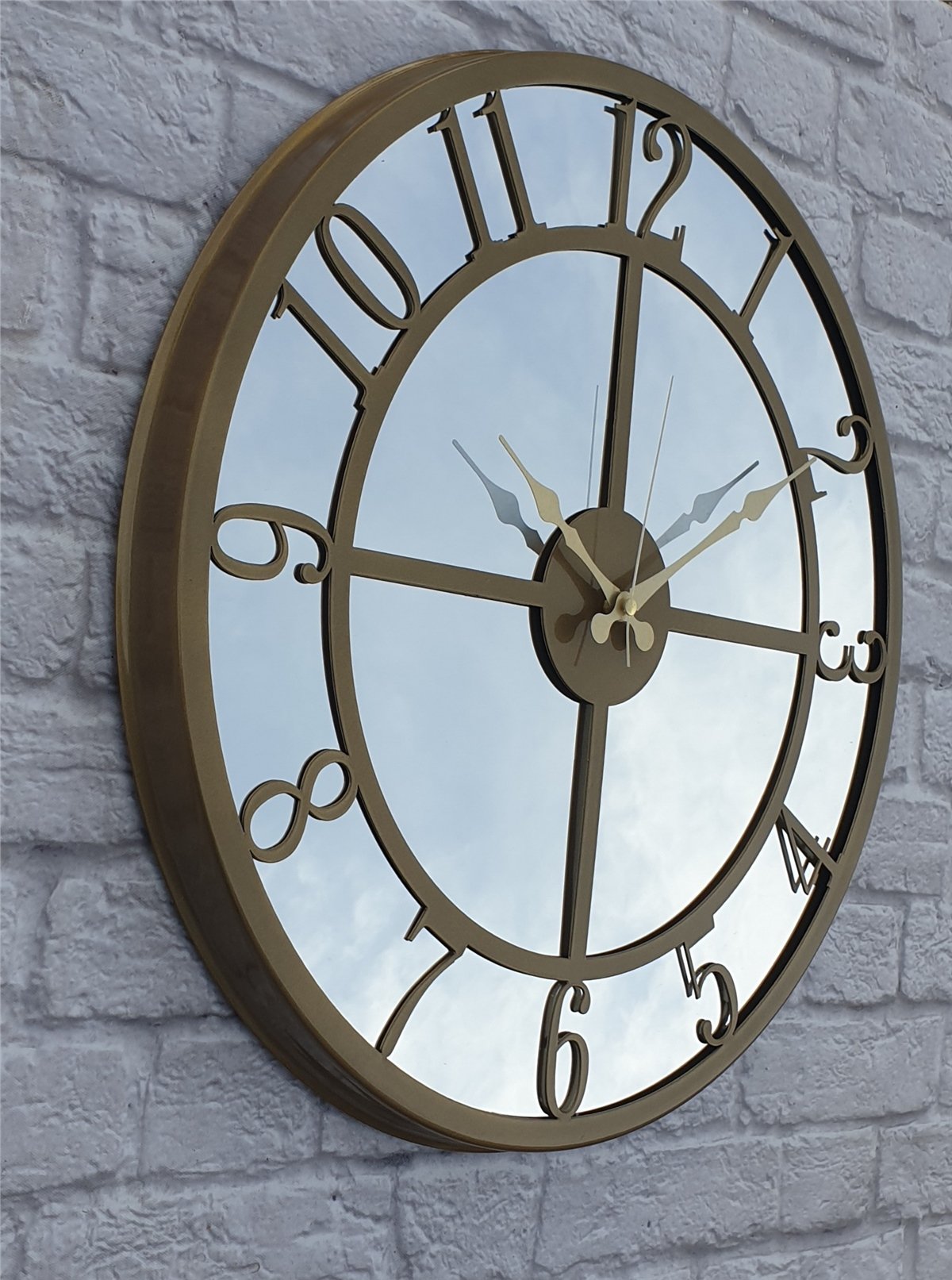 Markakanvas Metal  AYNALI Duvar Saati  ( Çap 50 cm -Çap 80 cm )