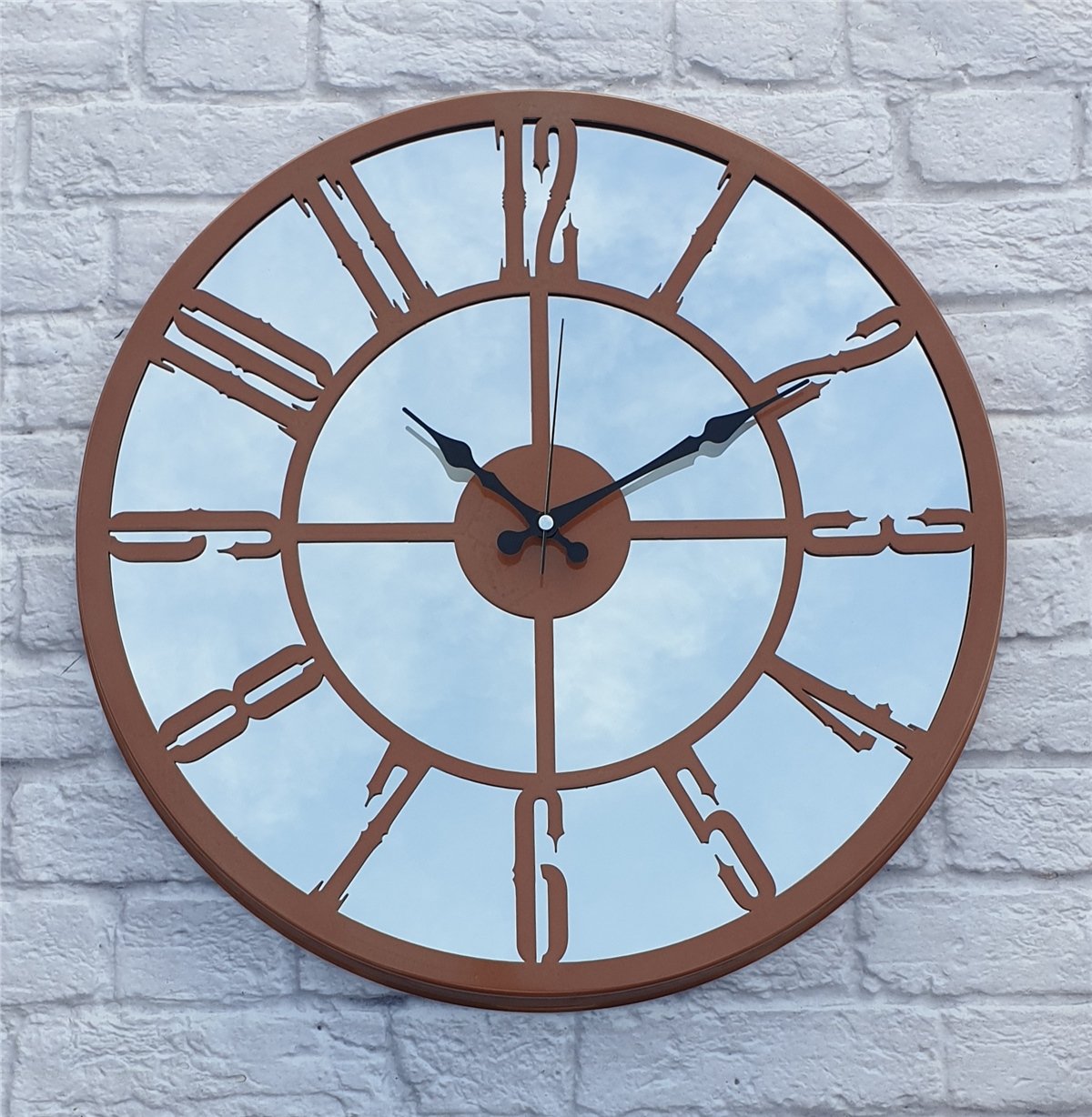 Markakanvas Metal  AYNALI Duvar Saati  ( Çap 50 cm -Çap 80 cm )