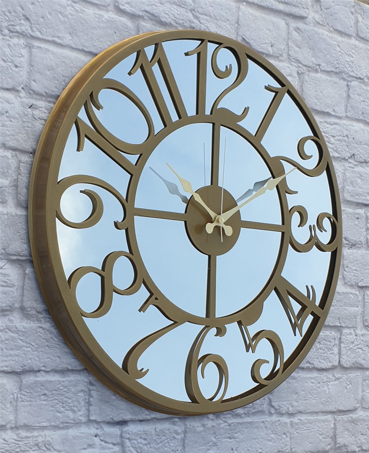 Markakanvas Metal  AYNALI Duvar Saati  ( Çap 50 cm -Çap 80 cm )