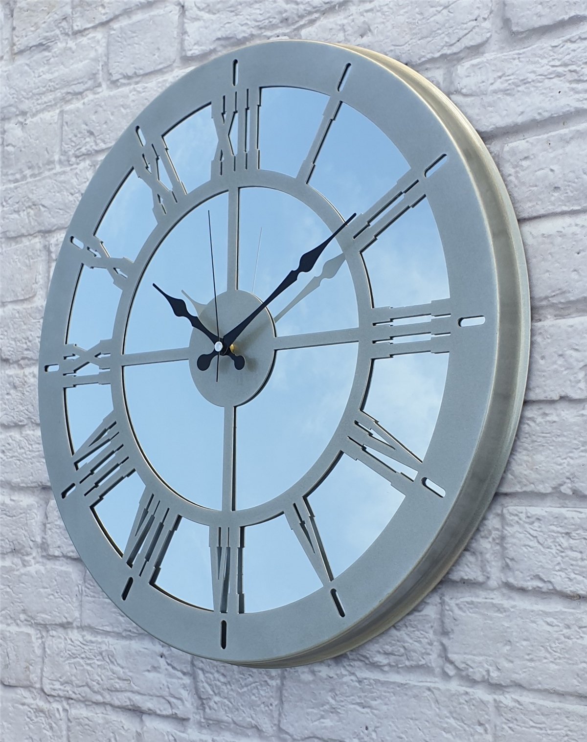 Markakanvas Metal  AYNALI Duvar Saati  ( Çap 50 cm -Çap 80 cm )