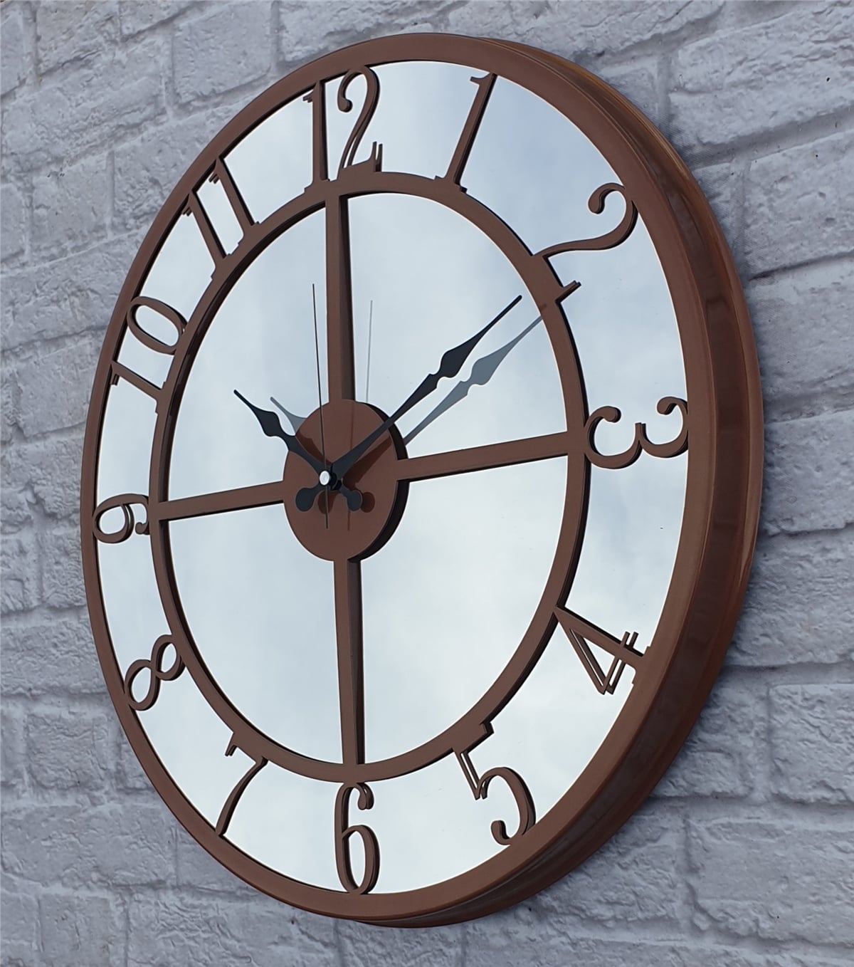 Markakanvas Metal  AYNALI Duvar Saati  ( Çap 50 cm -Çap 80 cm )