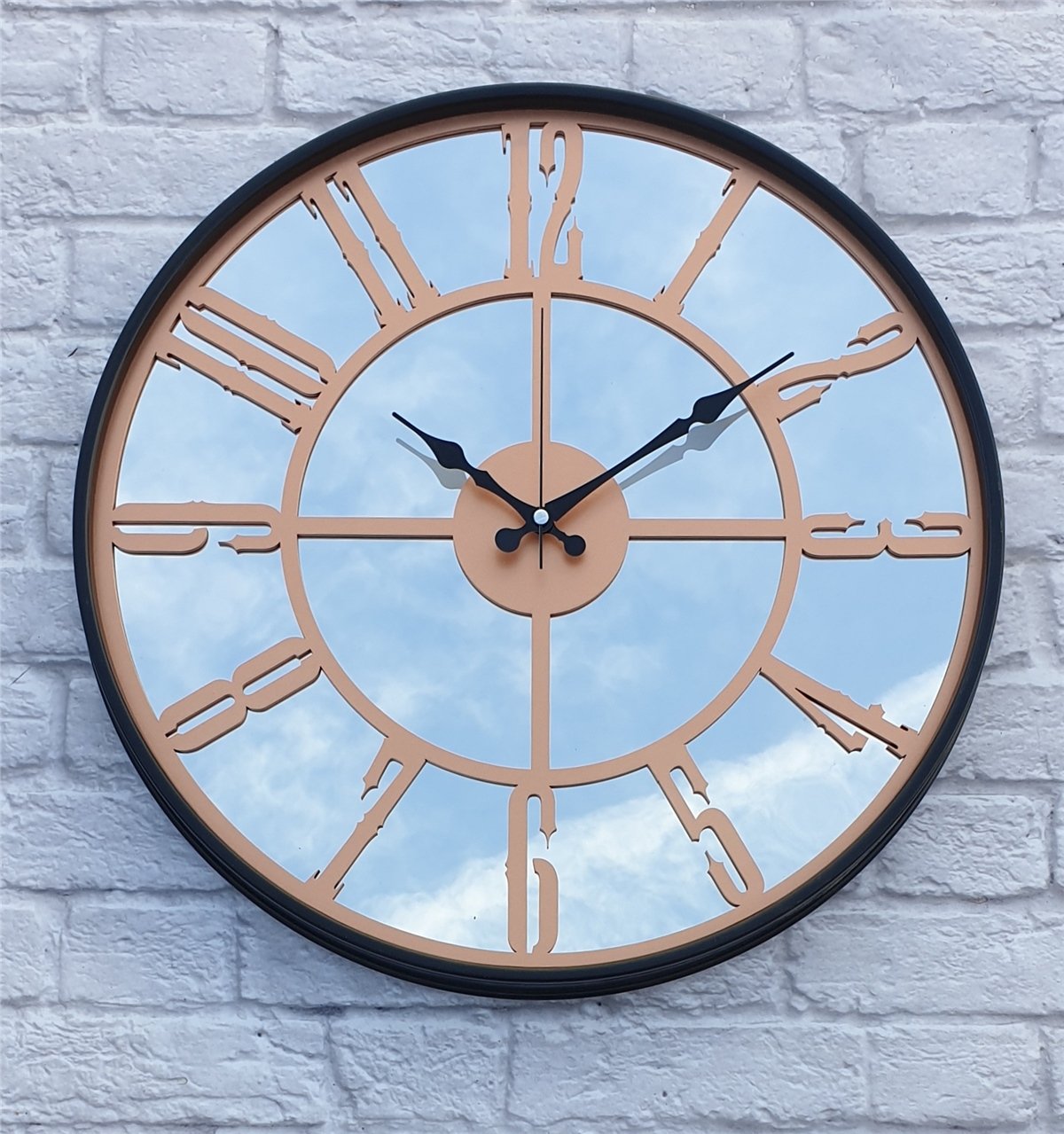 Markakanvas Metal Kasa AYNALI Duvar Saati  ( Çap 50 cm -Çap 80 cm )