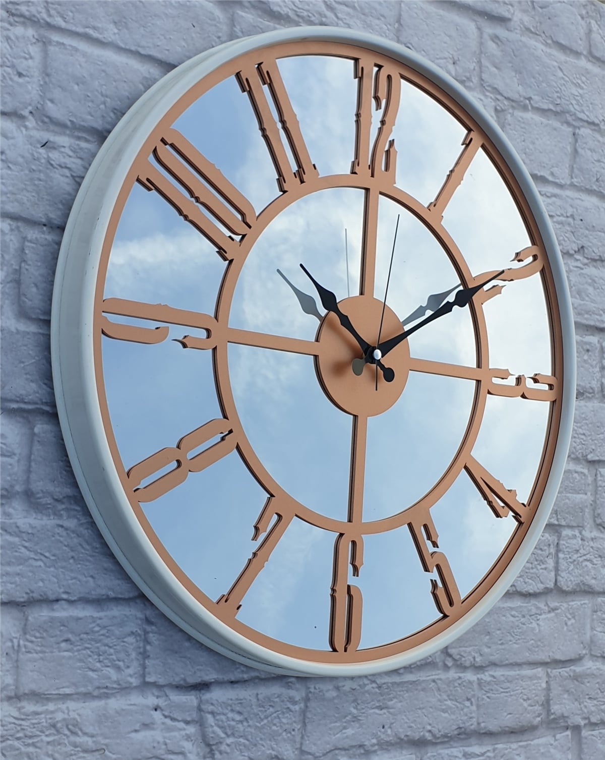 Markakanvas Metal Kasa AYNALI Duvar Saati  ( Çap 50 cm -Çap 80 cm )