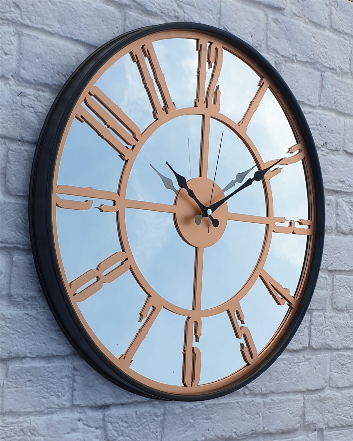 Markakanvas Metal Kasa AYNALI Duvar Saati  ( Çap 50 cm -Çap 80 cm )
