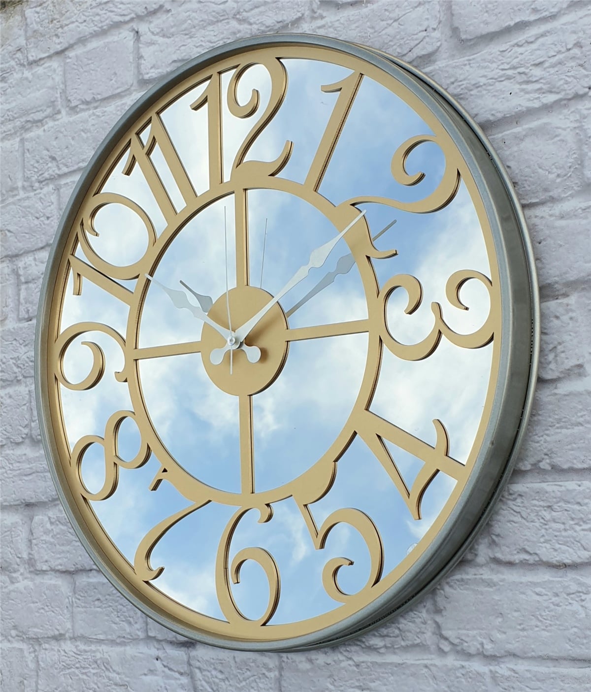Markakanvas Metal Kasa AYNALI Duvar Saati  ( Çap 50 cm -Çap 80 cm )