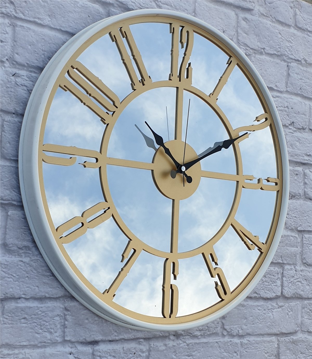 Markakanvas Metal Kasa AYNALI Duvar Saati  ( Çap 50 cm -Çap 80 cm )