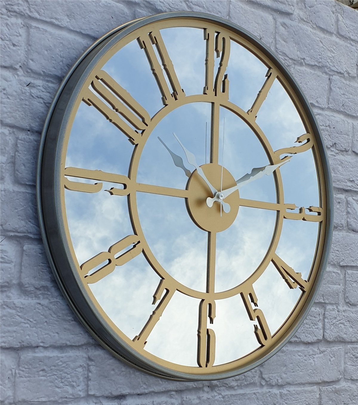 Markakanvas Metal Kasa AYNALI Duvar Saati  ( Çap 50 cm -Çap 80 cm )