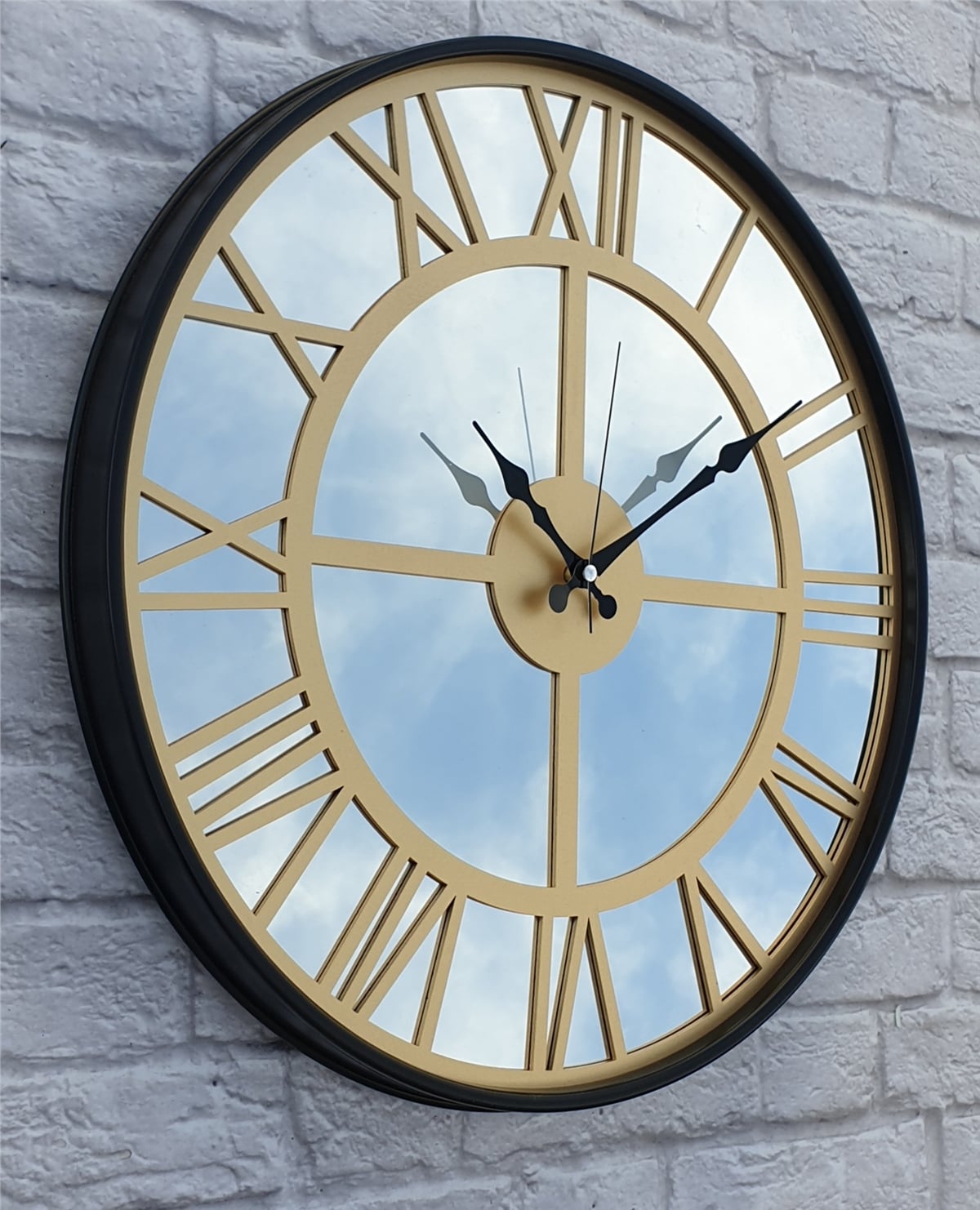 Markakanvas Metal Kasa AYNALI Duvar Saati  ( Çap 50 cm -Çap 80 cm )