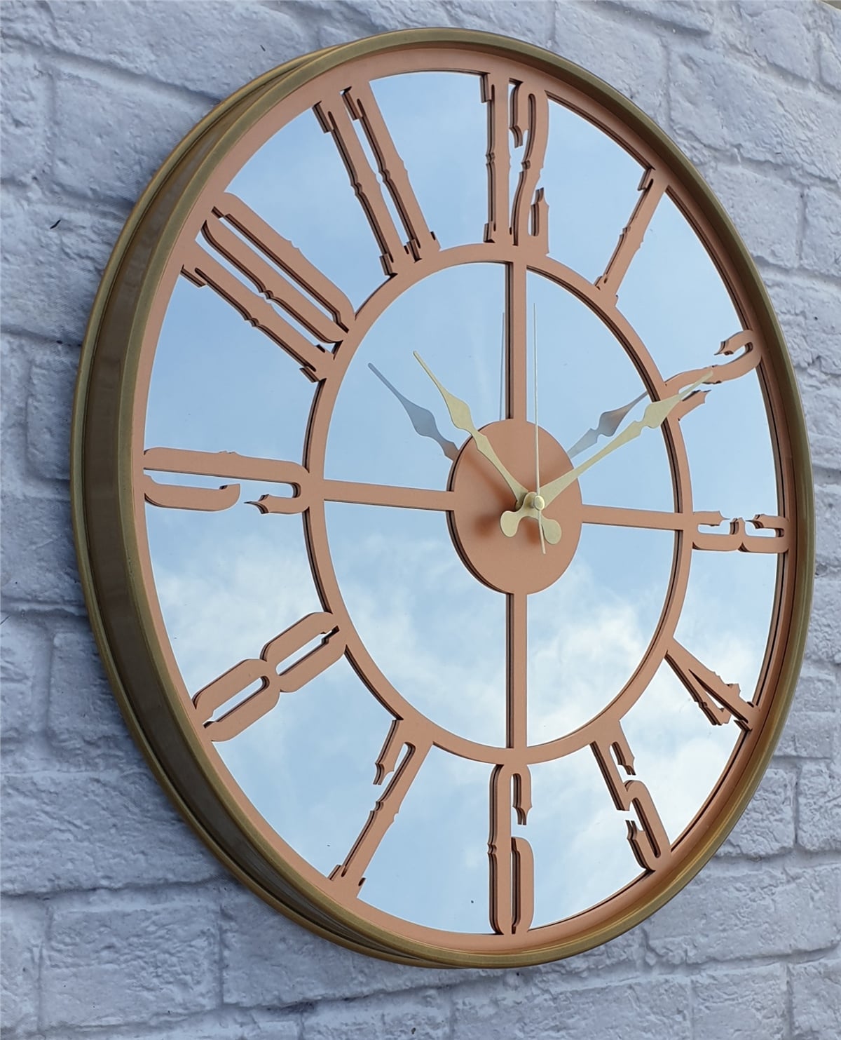 Markakanvas Metal Kasa AYNALI Duvar Saati  ( Çap 50 cm -Çap 80 cm )