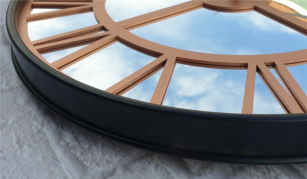 Markakanvas Metal Kasa AYNALI Duvar Saati  ( Çap 50 cm -Çap 80 cm )