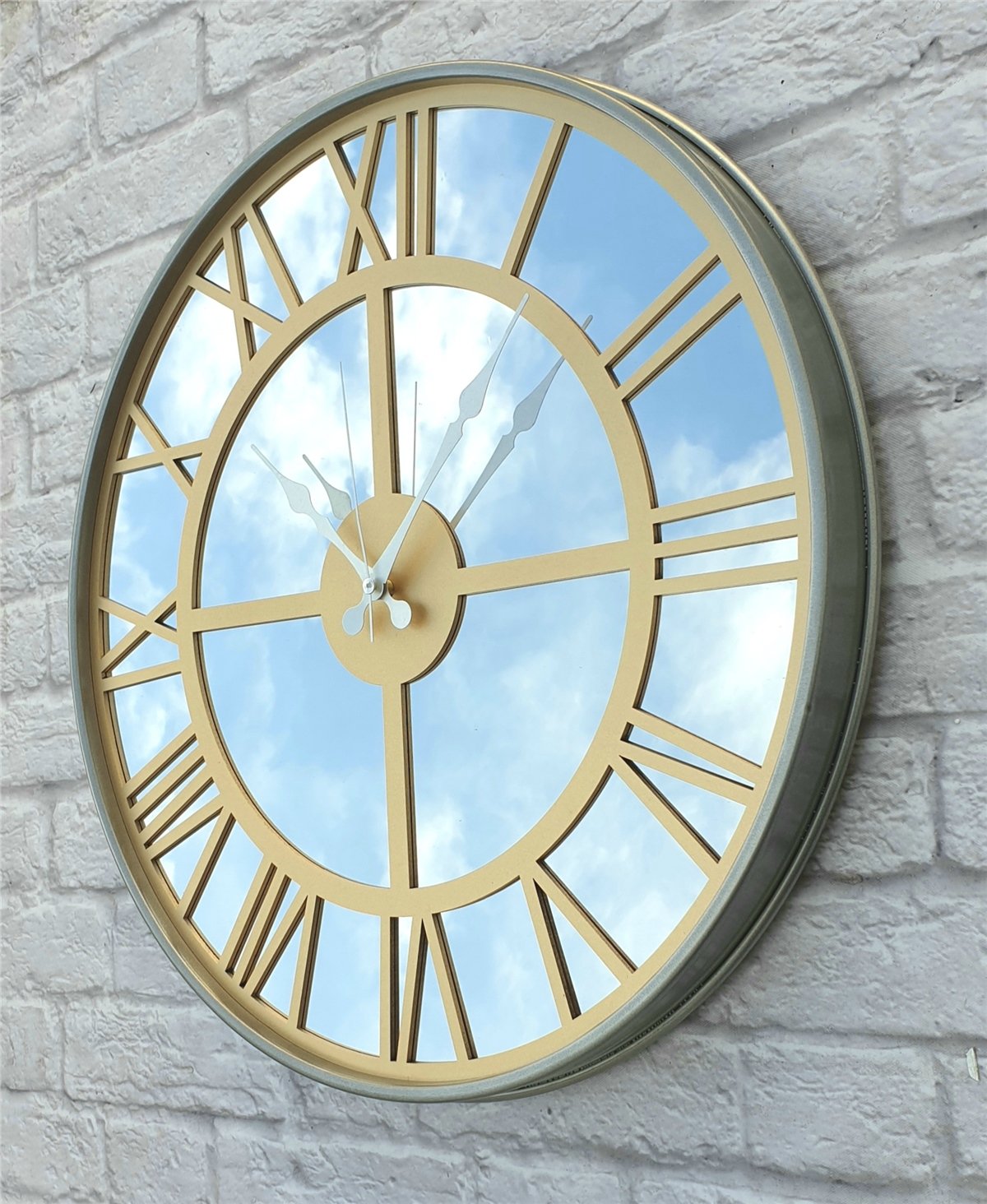 Markakanvas Metal Kasa AYNALI Duvar Saati  ( Çap 50 cm -Çap 80 cm )