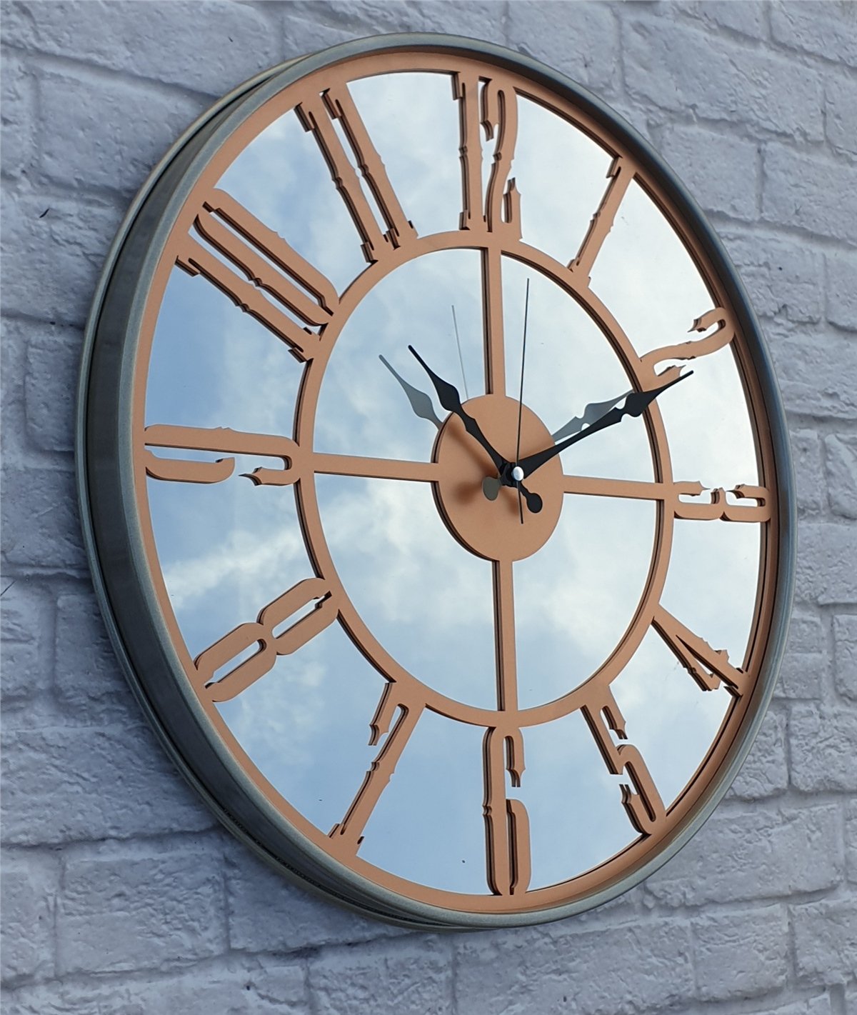 Markakanvas Metal Kasa AYNALI Duvar Saati  ( Çap 50 cm -Çap 80 cm )