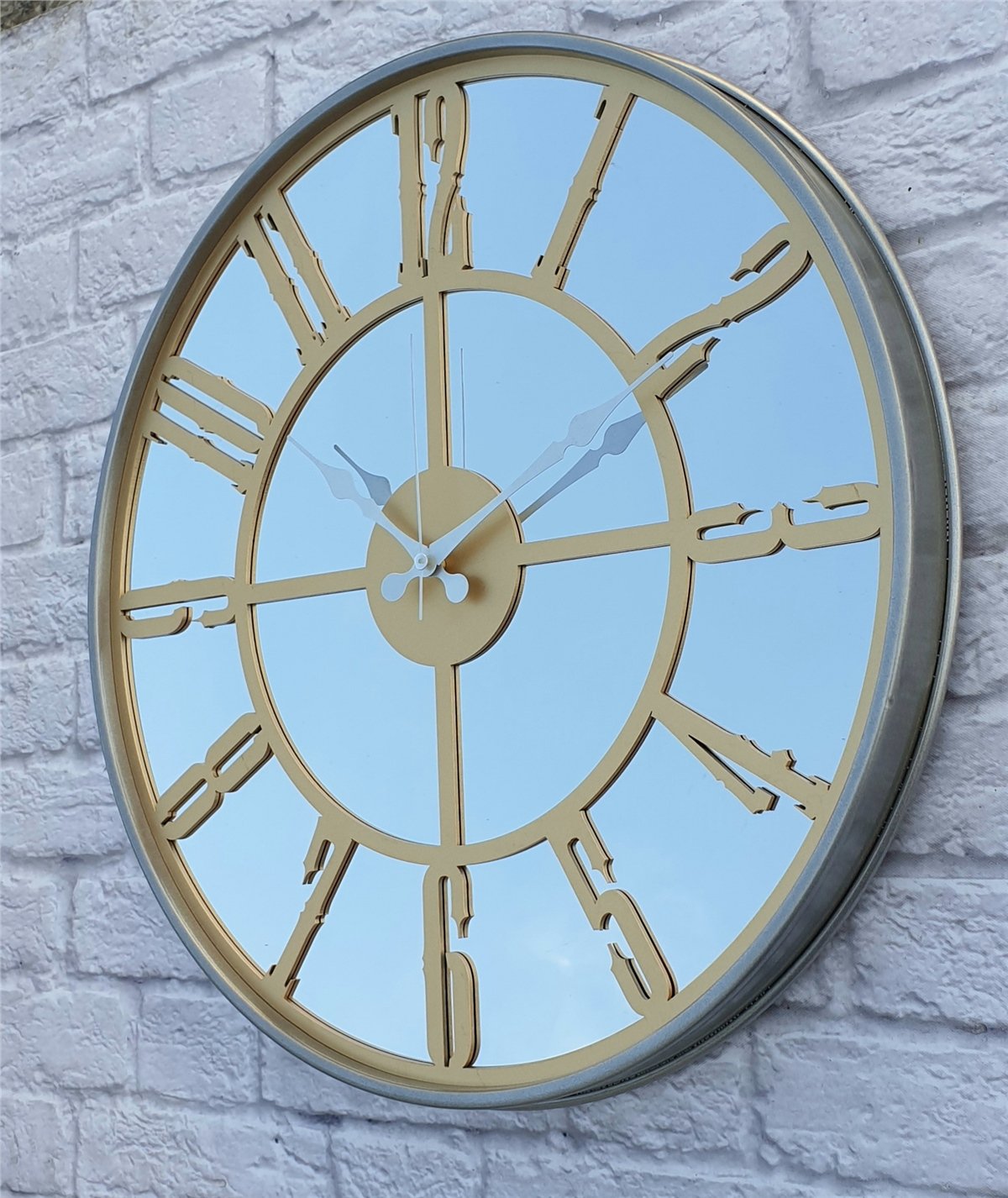 Markakanvas Metal Kasa AYNALI Duvar Saati  ( Çap 50 cm -Çap 80 cm )