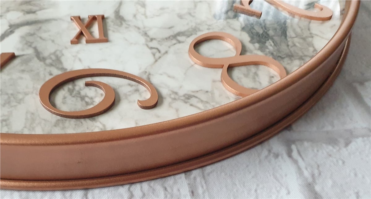 Markakanvas Metal Kasalı Mermer Desenli  Duvar Saati Çap 40 cm - Çap 50 cm - Çap 80 cm