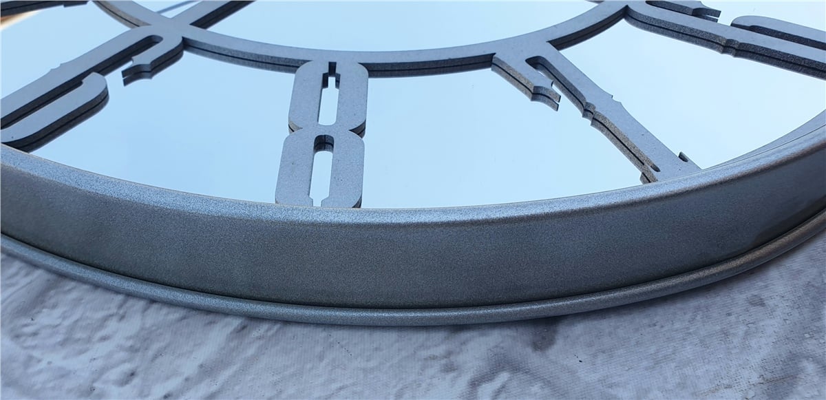 Markakanvas Metalik Gri Renkli Metal Kasalı Aynalı Duvar Saati Çap 40 cm - Çap 50 cm