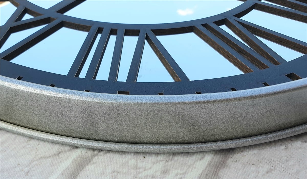 Markakanvas Metalik Gri Renkli Metal Kasalı Aynalı Duvar Saati Çap 40 cm - Çap 50 cm
