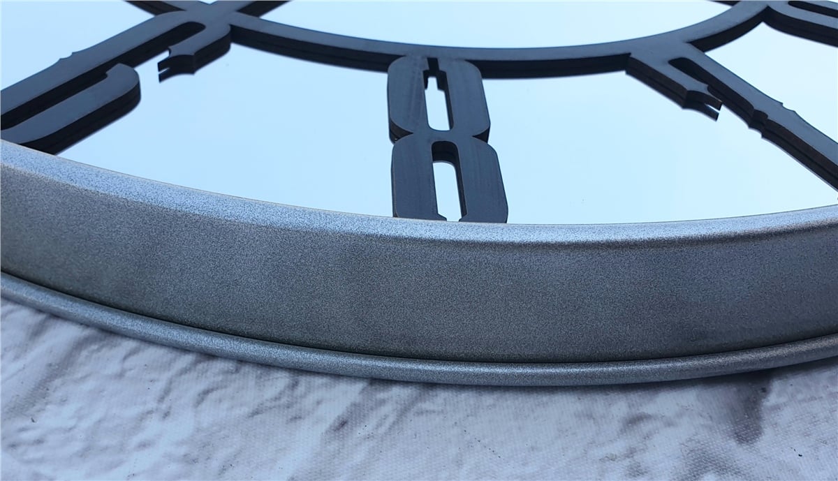 Markakanvas Metalik Gri Renkli Metal Kasalı Aynalı Duvar Saati Çap 40 cm - Çap 50 cm