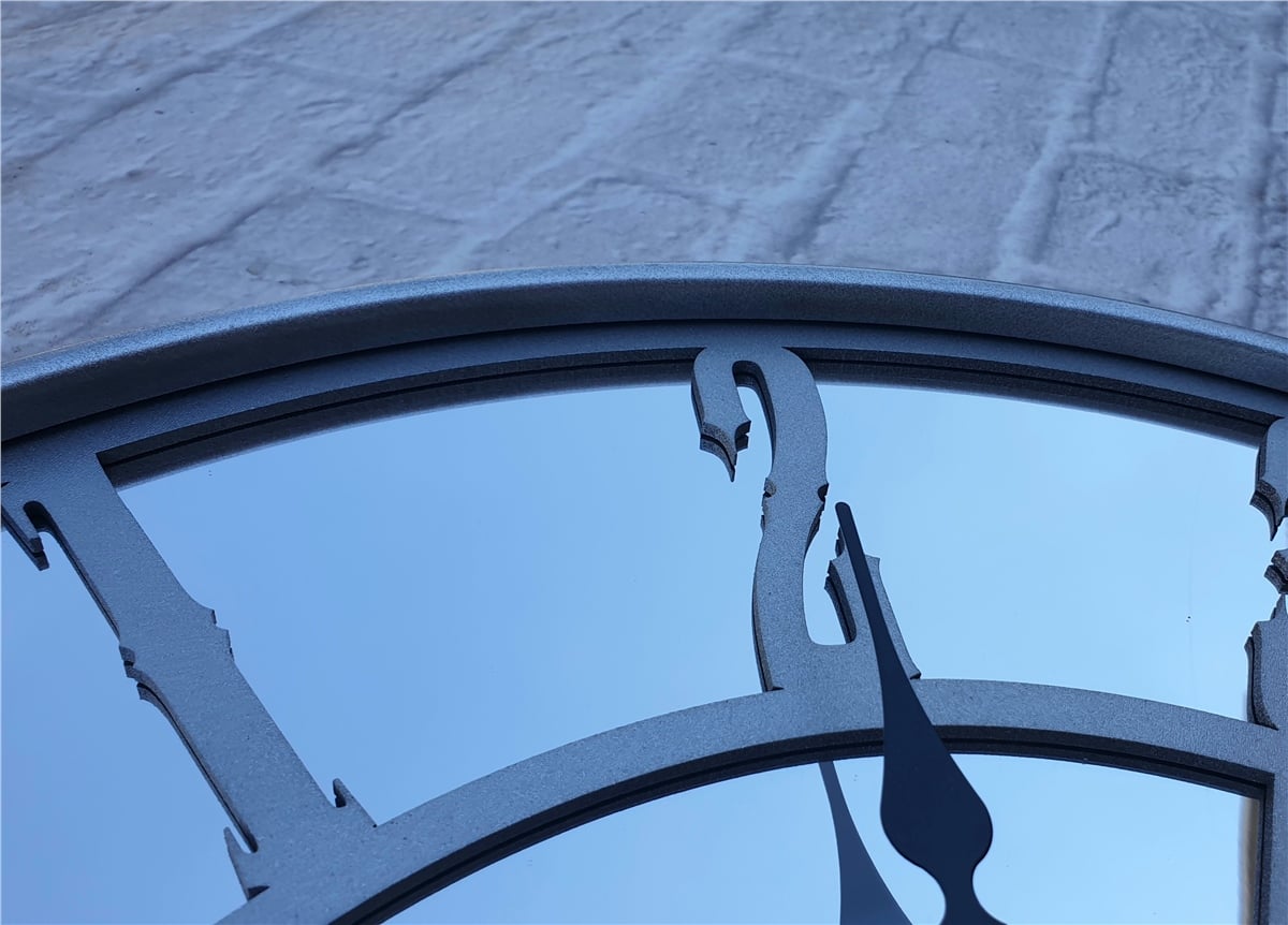 Markakanvas Metalik Gri Renkli Metal Kasalı Aynalı Duvar Saati Çap 40 cm - Çap 50 cm