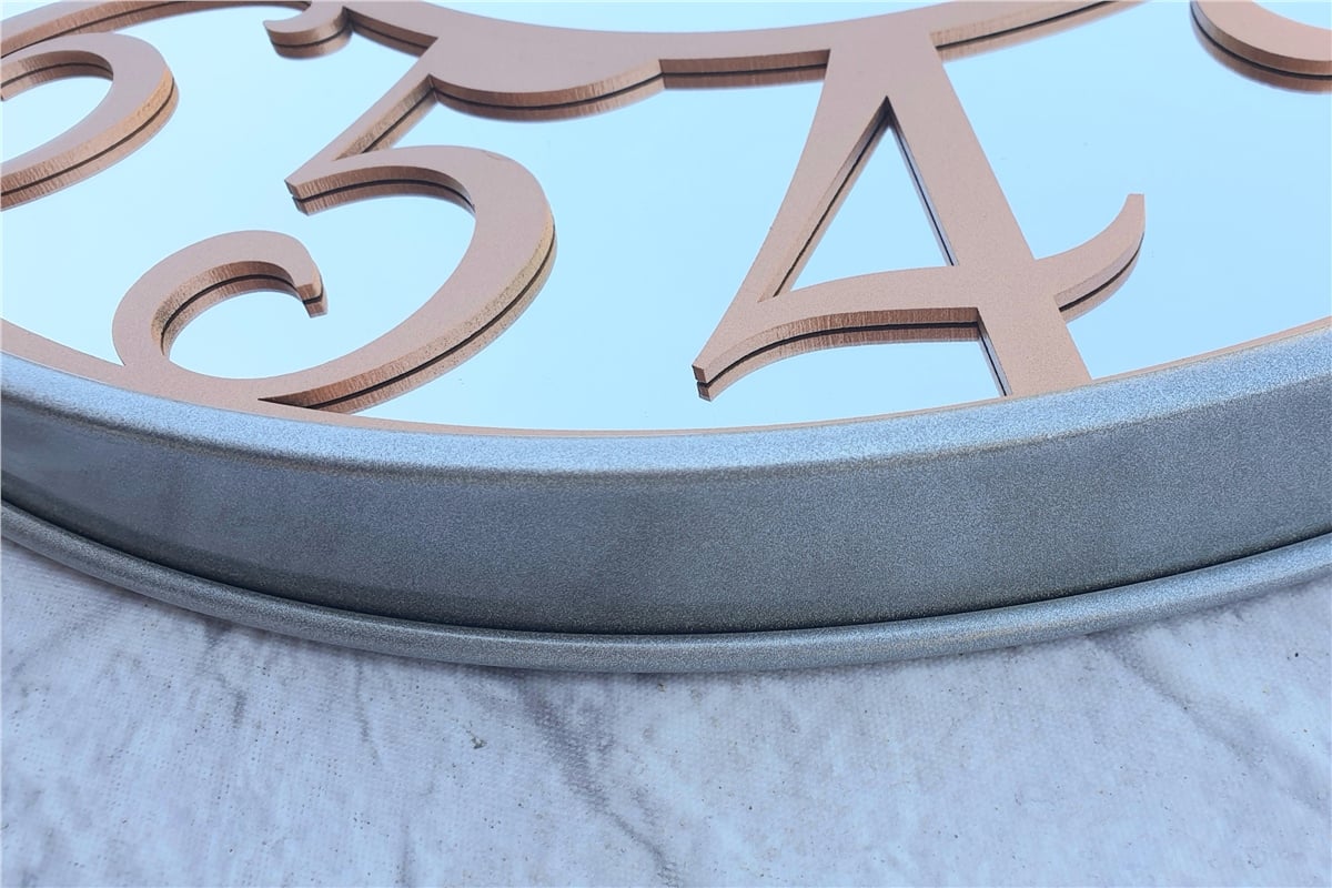 Markakanvas Metalik Gri Renkli Metal Kasalı Aynalı Duvar Saati Çap 40 cm - Çap 50 cm