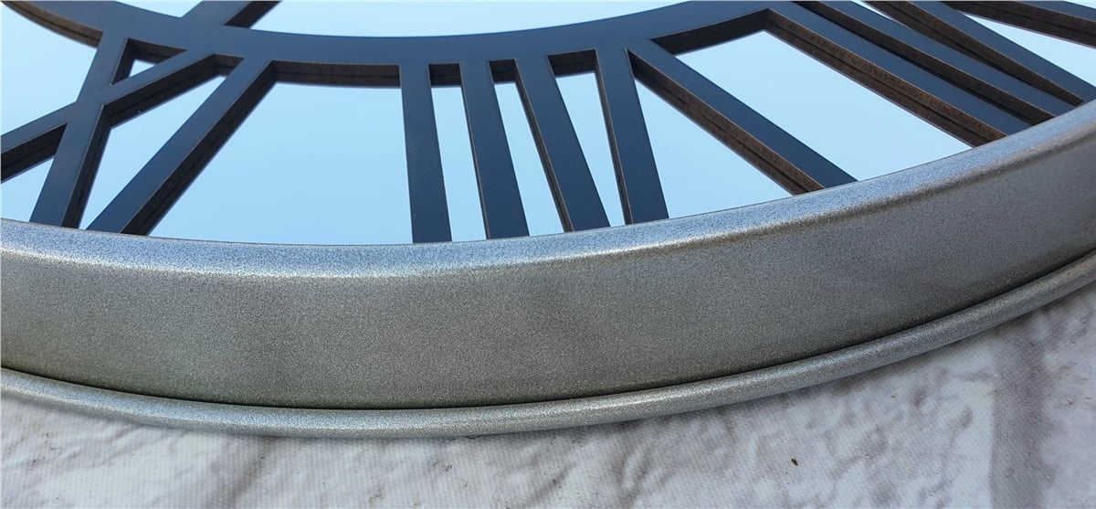 Markakanvas Metalik Gri Renkli Metal Kasalı Aynalı Duvar Saati Çap 40 cm - Çap 50 cm
