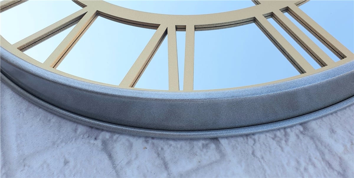 Markakanvas Metalik Gri Renkli Metal Kasalı Aynalı Duvar Saati Çap 40 cm - Çap 50 cm