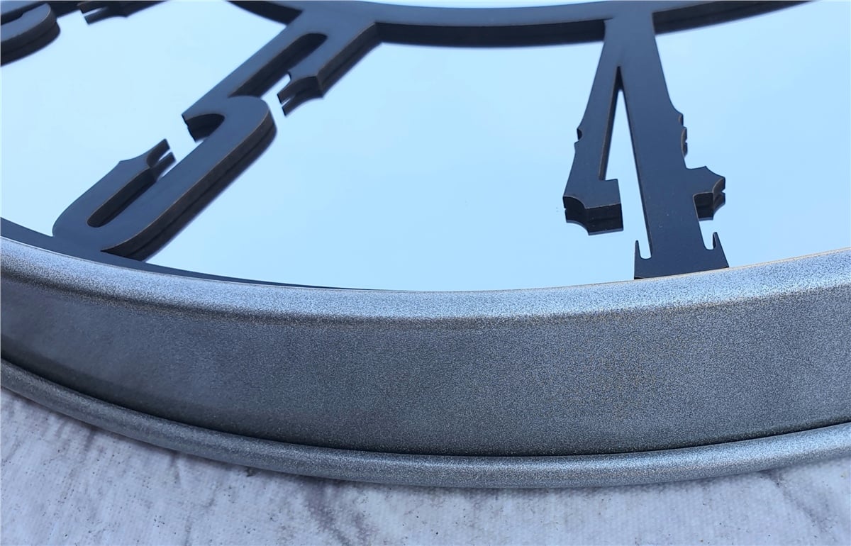 Markakanvas Metalik Gri Renkli Metal Kasalı Aynalı Duvar Saati Çap 40 cm - Çap 50 cm