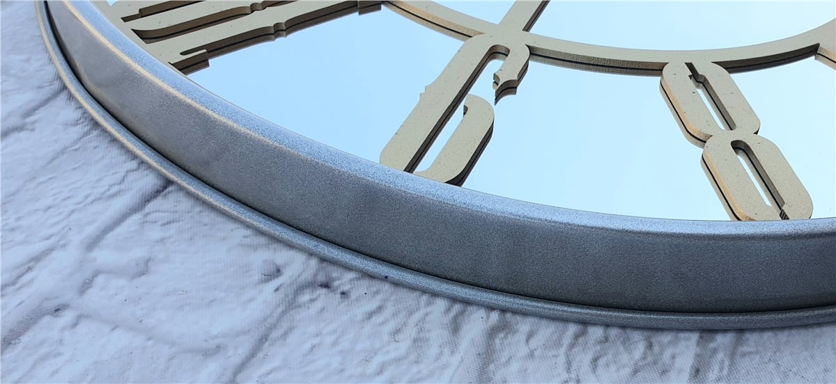 Markakanvas Metalik Gri Renkli Metal Kasalı Aynalı Duvar Saati Çap 40 cm - Çap 50 cm