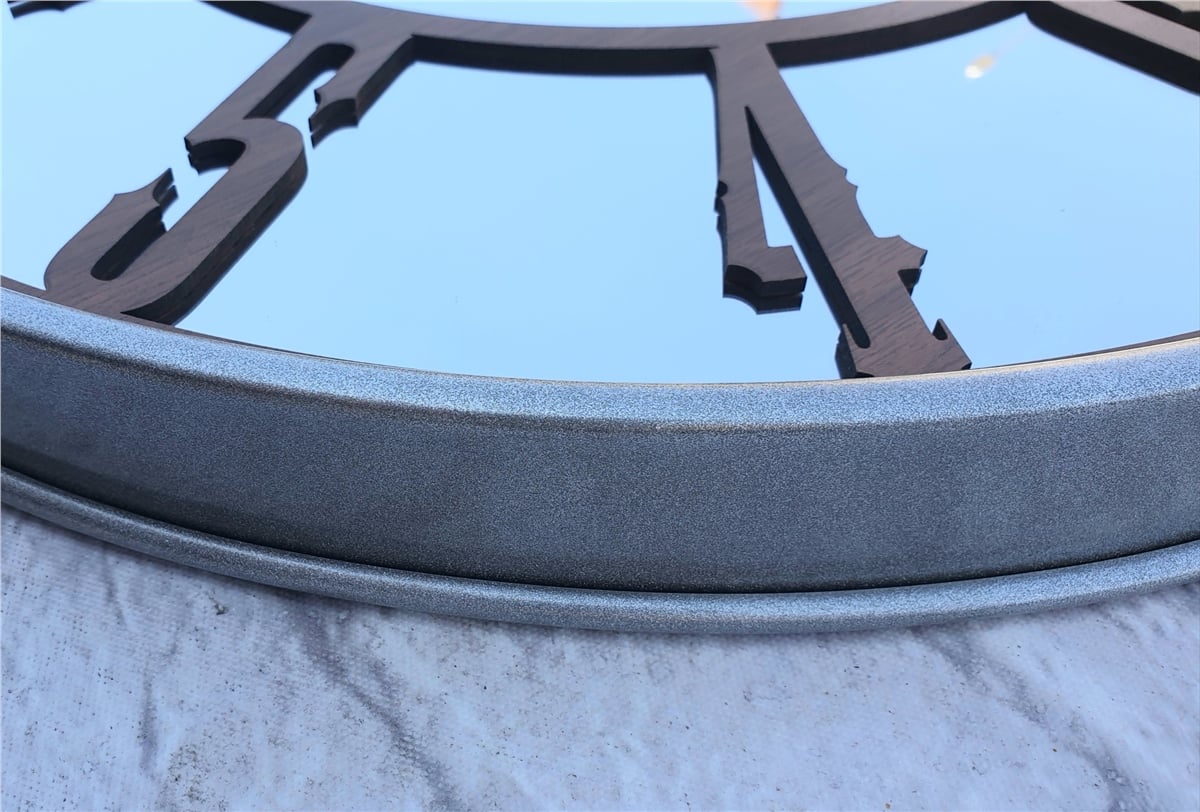 Markakanvas Metalik Gri Renkli Metal Kasalı Aynalı Duvar Saati Çap 40 cm - Çap 50 cm