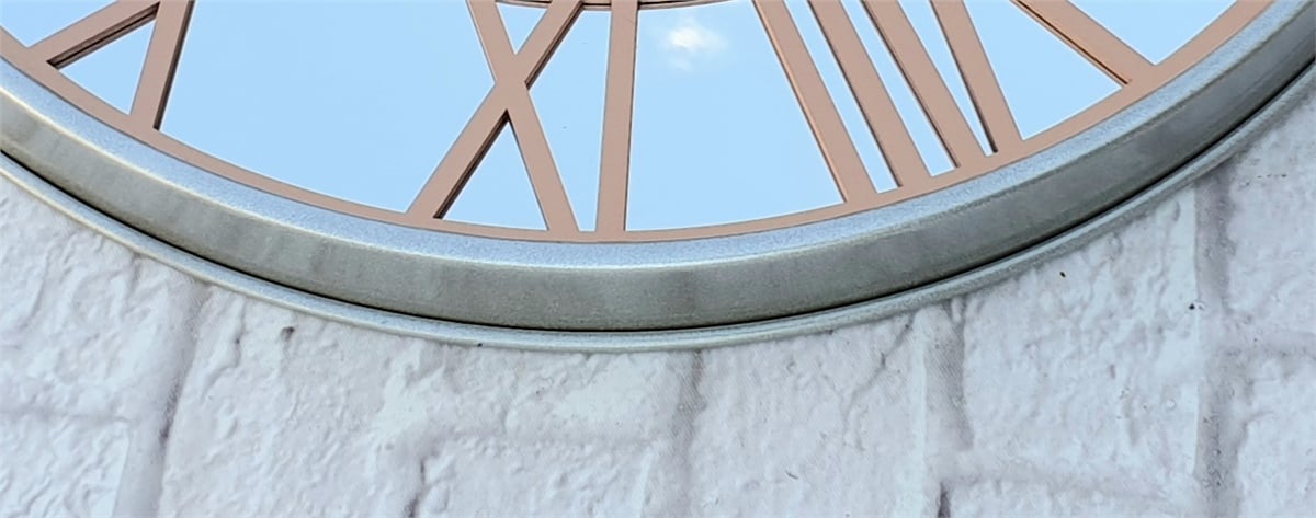 Markakanvas Metalik Gri Renkli Metal Kasalı Aynalı Duvar Saati Çap 40 cm - Çap 50 cm