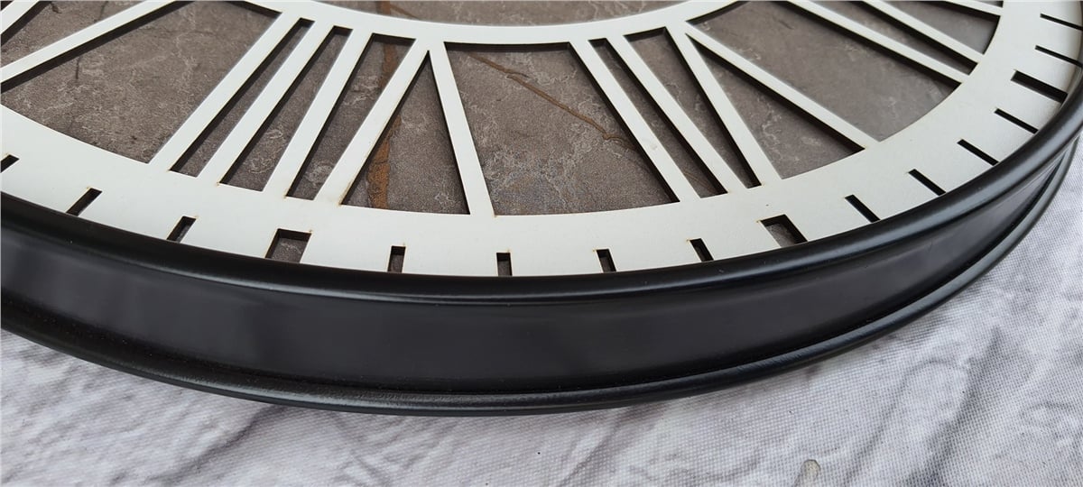 Markakanvas Siyah Metal Kasalı Mermer Desenli  Duvar Saati  ( Çap 50 cm -Çap 80 cm )
