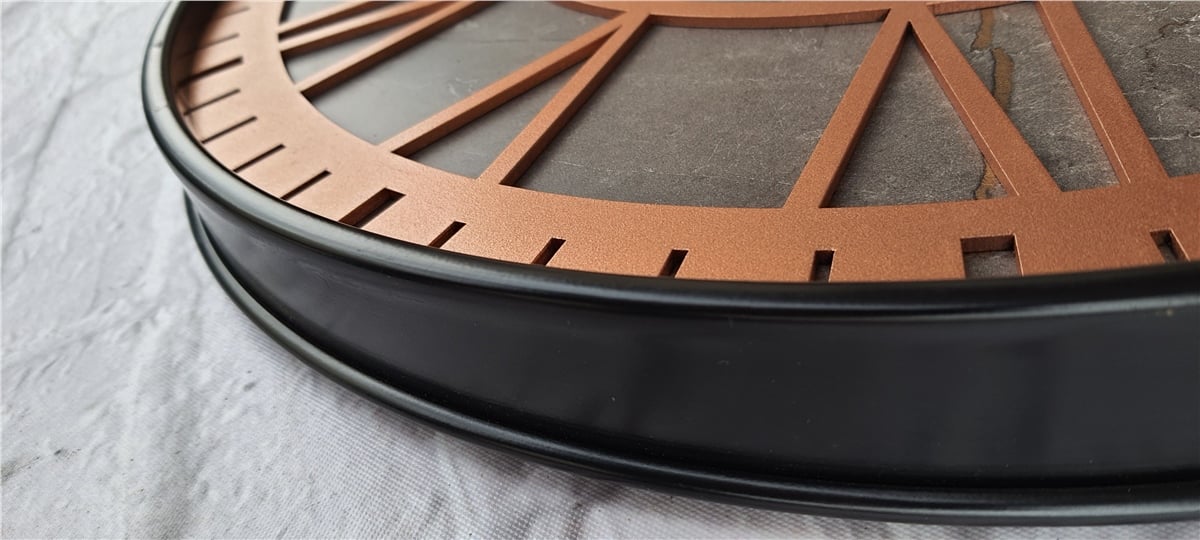 Markakanvas Siyah Metal Kasalı Mermer Desenli  Duvar Saati  ( Çap 50 cm -Çap 80 cm )