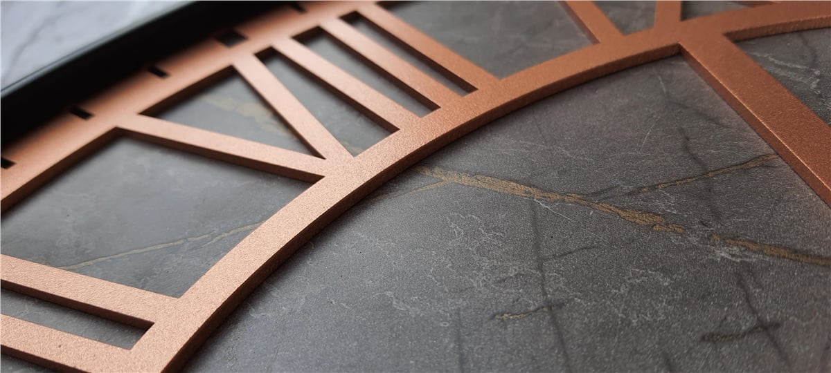 Markakanvas Siyah Metal Kasalı Mermer Desenli  Duvar Saati  ( Çap 50 cm -Çap 80 cm )