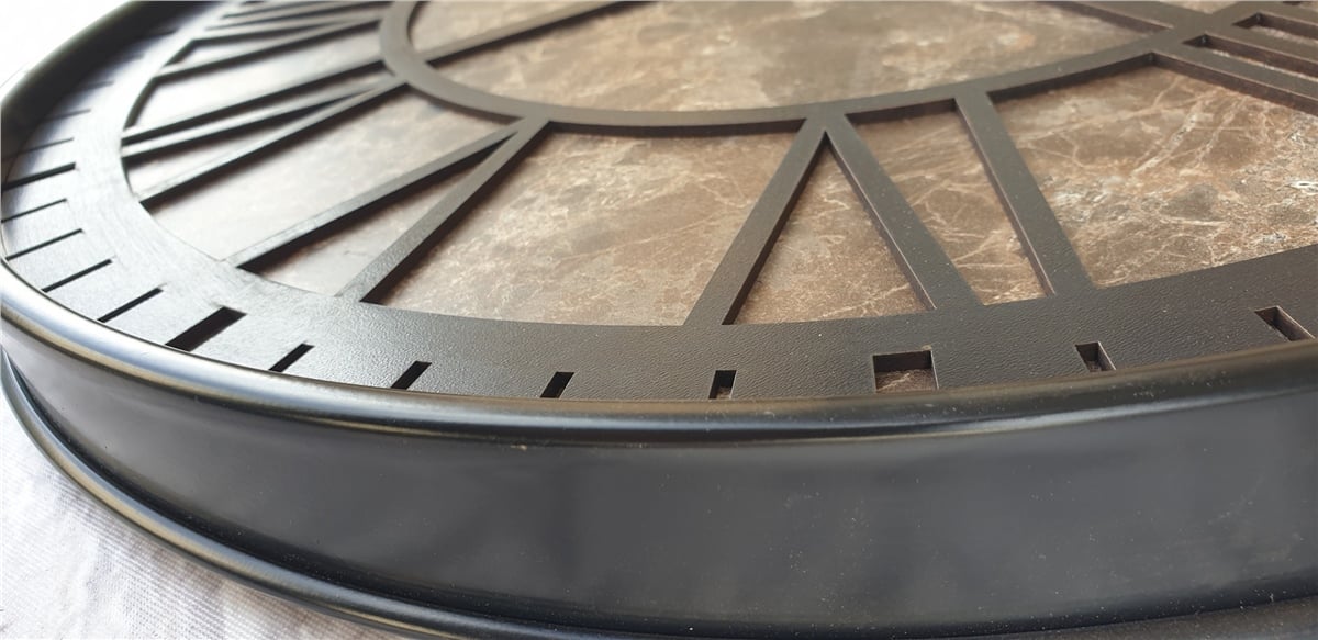 Markakanvas Siyah Metal Kasalı Mermer Desenli  Duvar Saati  ( Çap 50 cm -Çap 80 cm )