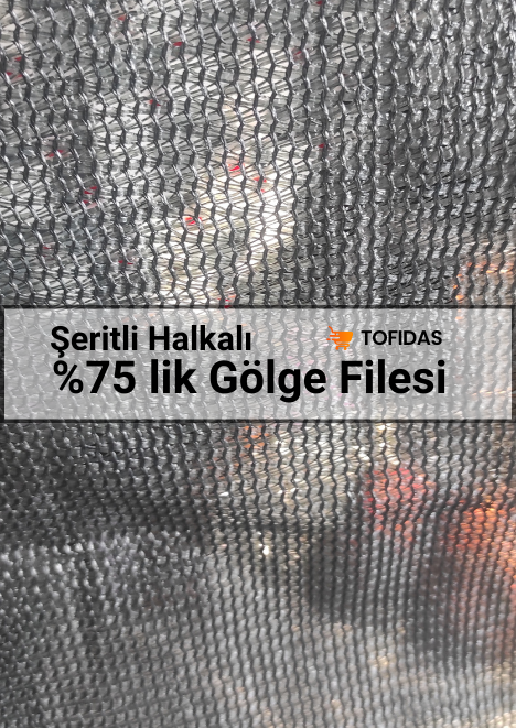 %75 Gölgelik Filesi Şeritli Halkalı