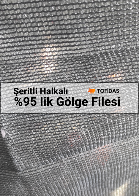 %95 Gölgelik Filesi Şeritli Halkalı