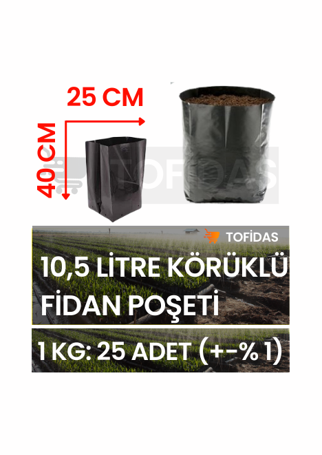 Fidan Poşeti 25x40 Körüklü 1 kg