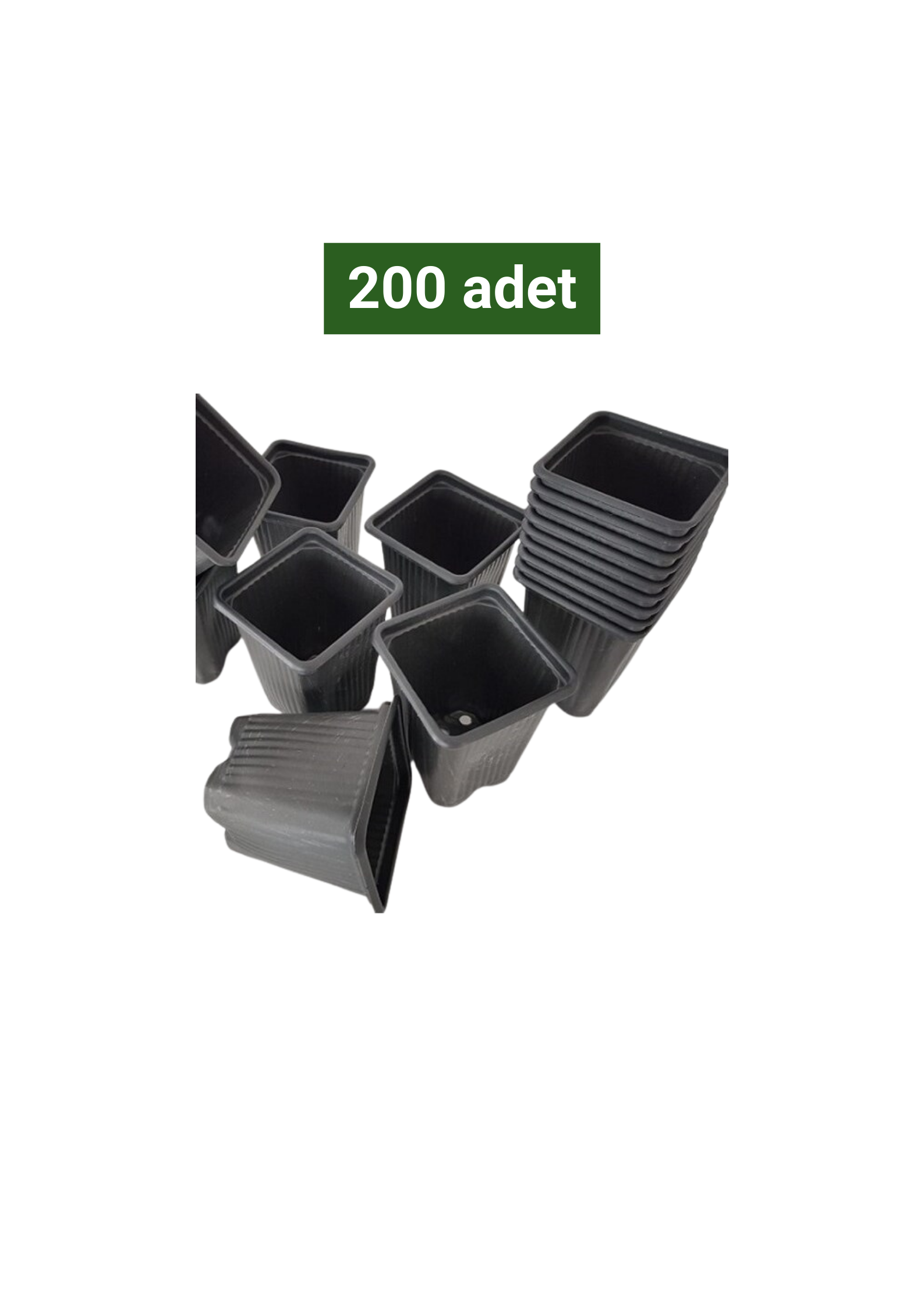Kare Saksı 8x8x9 200 adet Termoform Viyol